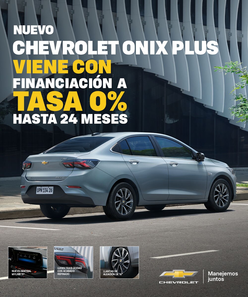 Chevrolet Onix plus con promoción de financiamiento a Tasa 0%
